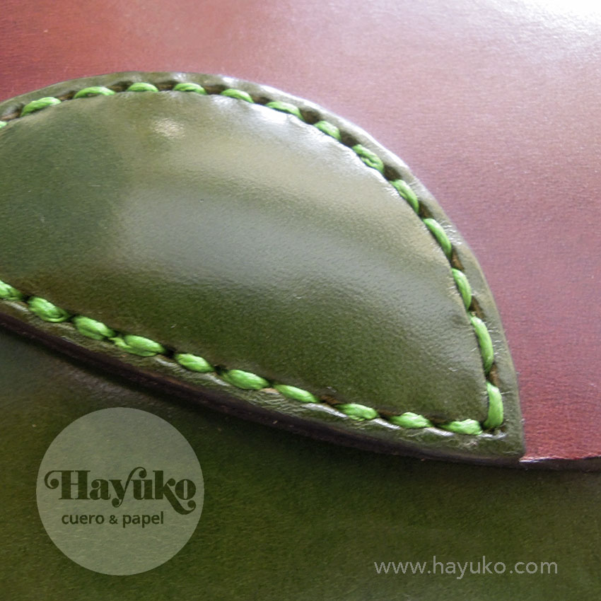 Hayuko, bolso artesano, cosido amano, hecho a mano, verde
Asturias,,taller artesano, artesanal Gijon