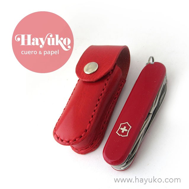 Hayuko funda navaja, hecho a mano, cosido a mano,, cuero, rojo
Asturias, artesano, artesania, Gijon