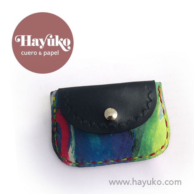 Hayuko, monedero, hecho a mano, cosido a mano,, cuero, 
Asturias, artesano, artesania, Gijon
