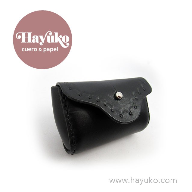 Hayuko, monedero, hecho a mano, cosido a mano, negro
Asturias, artesano, artesania, Gijon
